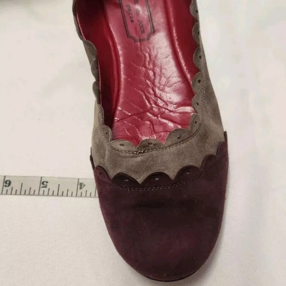 Vintage RUE DU JOUR Paris Suede Ballet Flats Shoes Made In Italy Size 40 US 9 - Picture 15 of 15